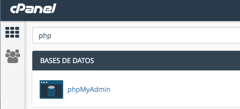 cPanel PHPMyadmin