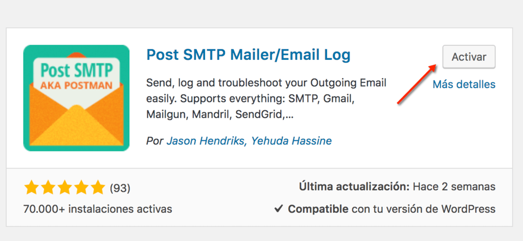Post SMTP Mailer Activar