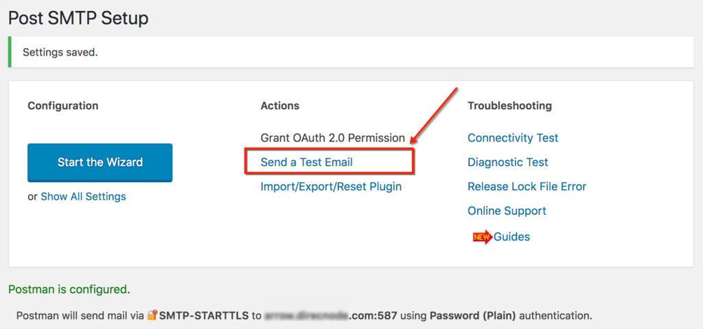 Post SMTP Mailer Mensaje de Prueba