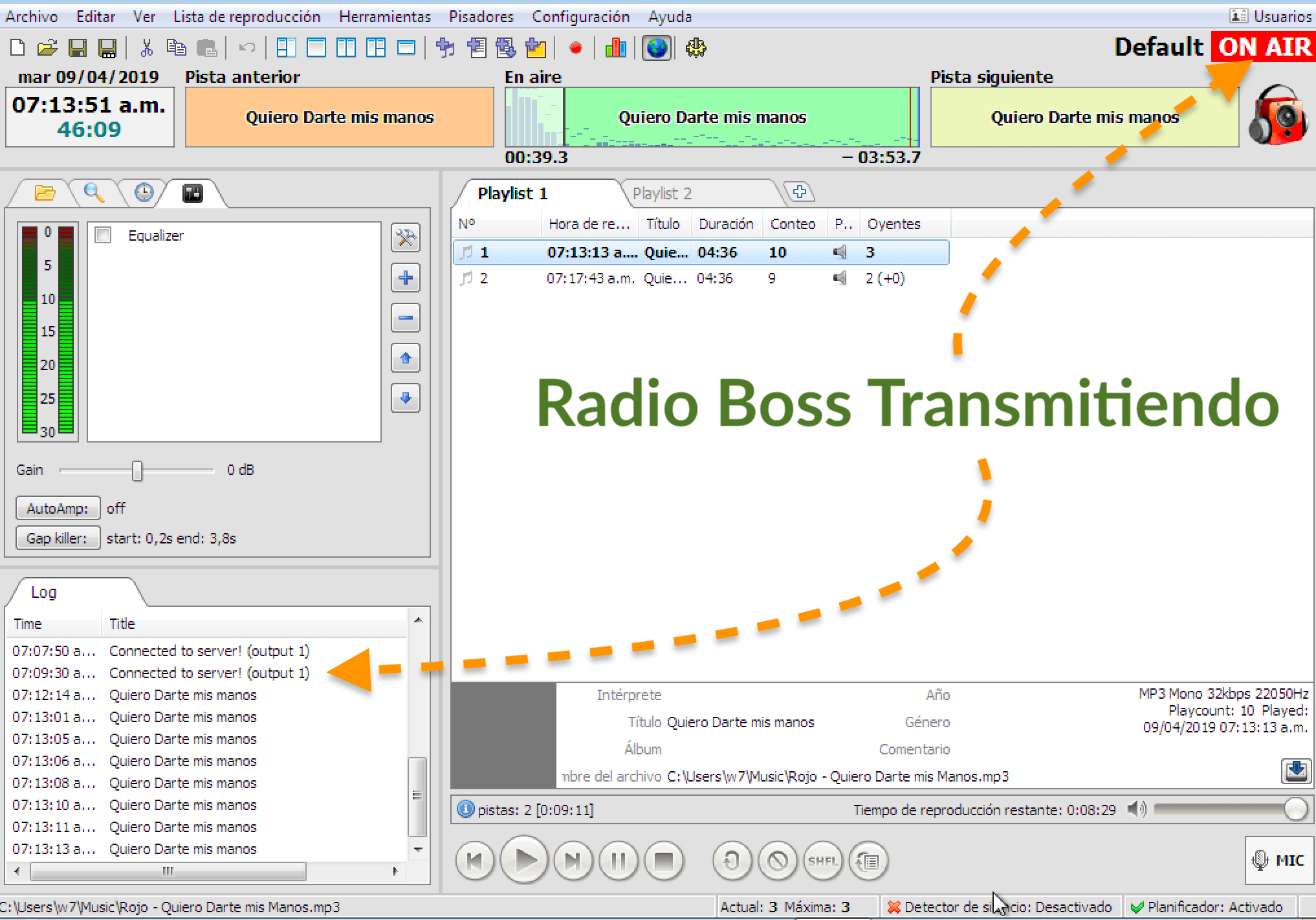 Radio Boss Transmitiendo