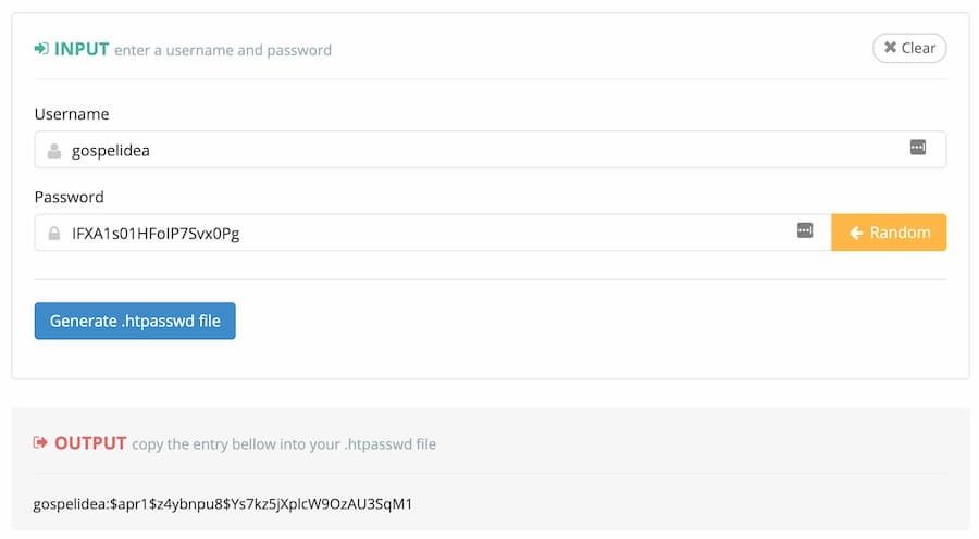 Generar password para .htpasswd